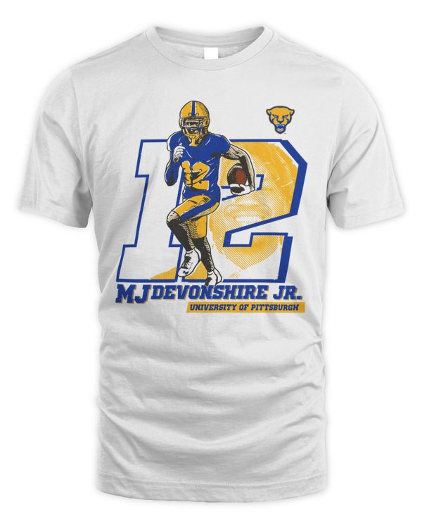 Pitt Panthers Football T-Shirt #12 Mj Devonshire