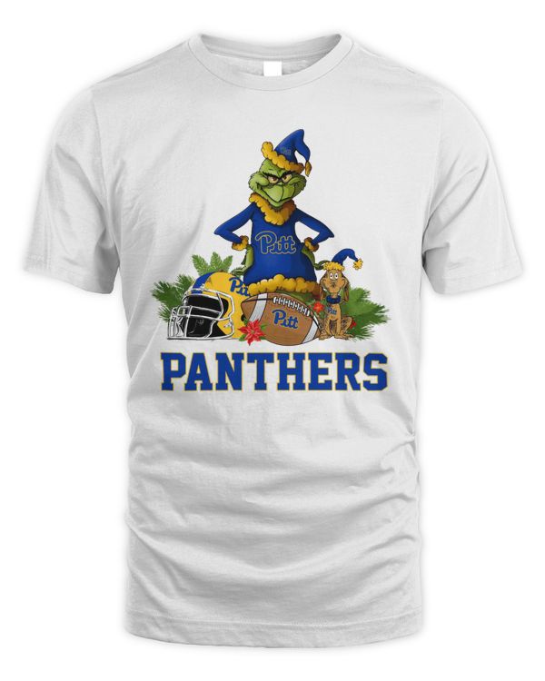Pittsburgh Panthers Funny Grinch And Dog Christmas Shirt Royal