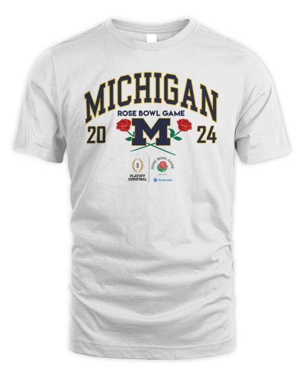 Michigan Football College Football Playoff 2024 Rose Bowl Game White Sweatshirt