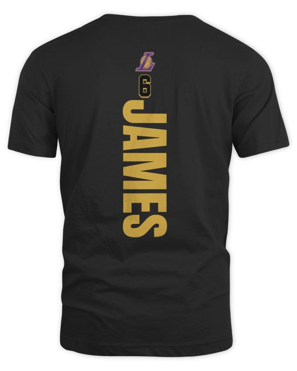Lebron James #6 Los Angeles Lakers Playmaker Name & Number Tee Black