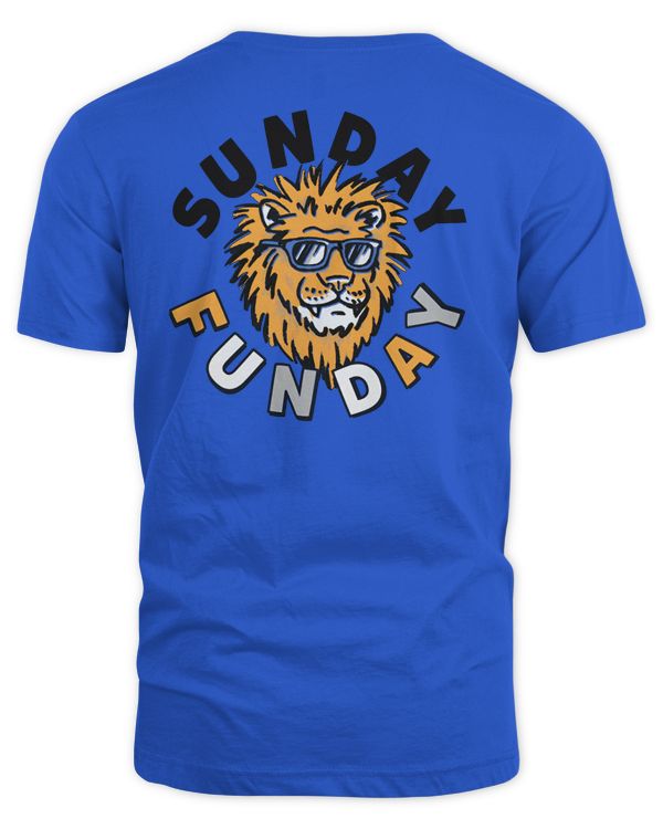Detroit Football Sunday Funday T Shirt Blue