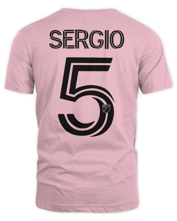 Men'S Inter Miami Cf Sergio Busquets #5 Pink 2023 The Heart Beat Kit Replica Player Tee