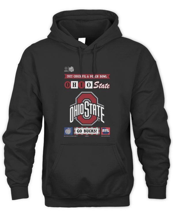 Ncaa Ohio State Buckeyes College Football Playoff 2022 Peach Bowl Illustrated Hoodie