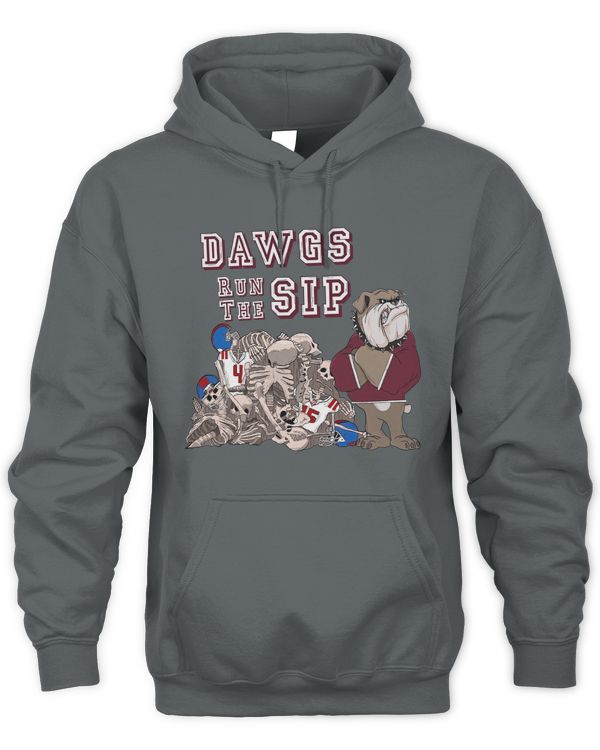 Georgia Bulldogs Dawgs Run The Sip Pocket Hoodie Sweatshirt