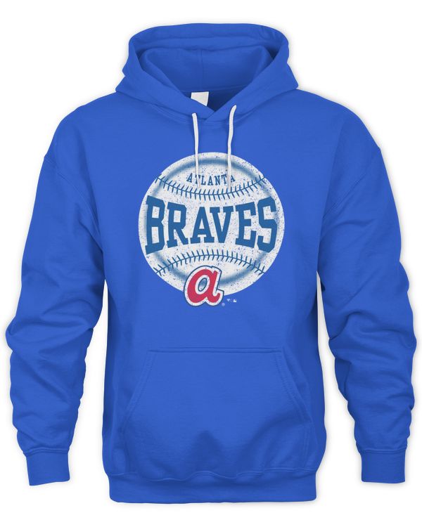 Fanatics Branded Women's Atlanta Braves Royal Slider Crossover V-Neck Pullover Hoodie