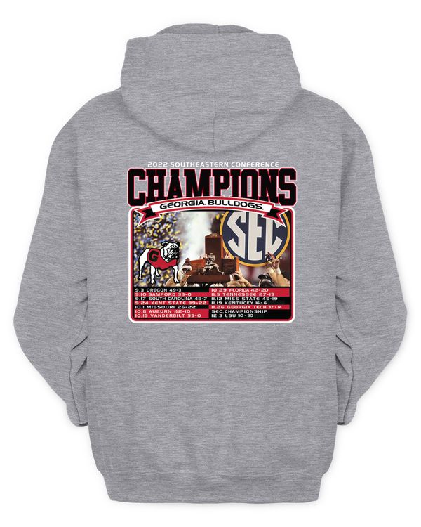 Store Georgia Bulldogs 2022 Sec Football Conference Champions Hoodie