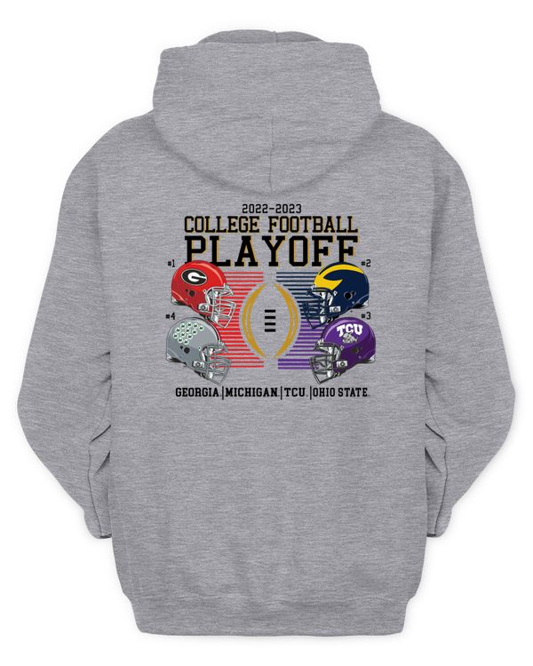Fanatics 2022 College Football Playoff Bracket Hoodie Gray