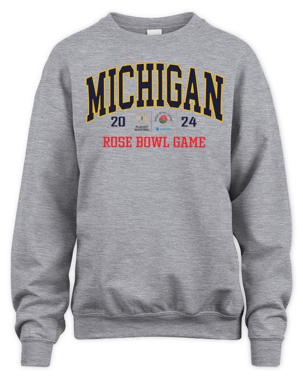 Playoff Semifinal Michigan Football College Football Playoff 2024 Rose Bowl Game Granite Sweatshirt